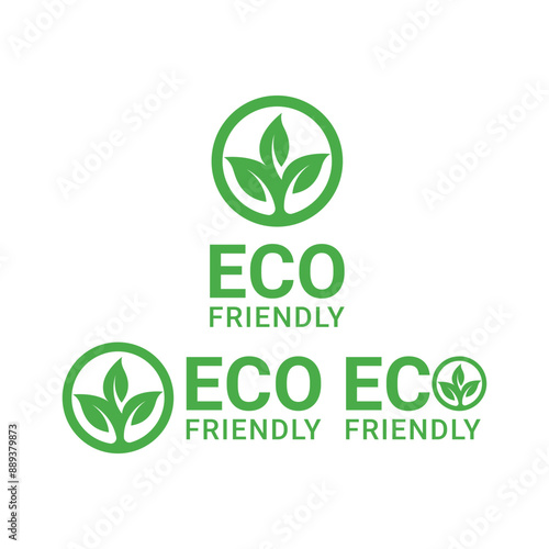 set  collection eco friendly logo design concept idea