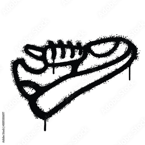 Graffiti spray Sneakers isolated on white background