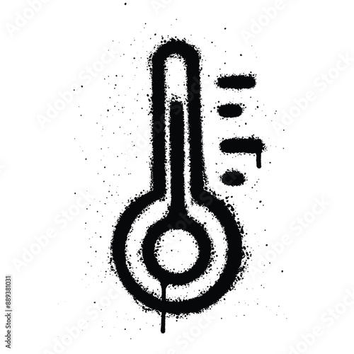 Graffiti spray Thermometer isolated on white background