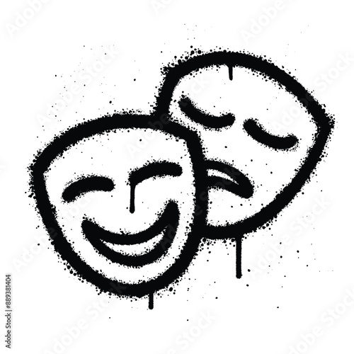 Graffiti spray Masks isolated on white background