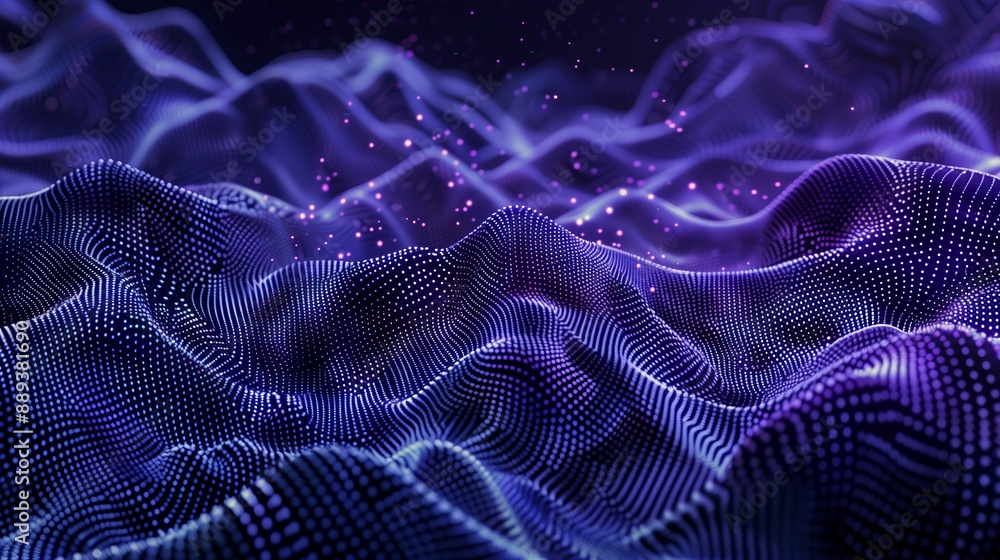 A background of dark blue and purple dots with waves. A background of dark blue and purple dots with waves.