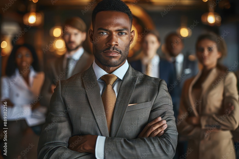 Group portrait of five diverse young colleagues standing in a row in office Group portrait of five diverse young colleagues standing in a row in office
