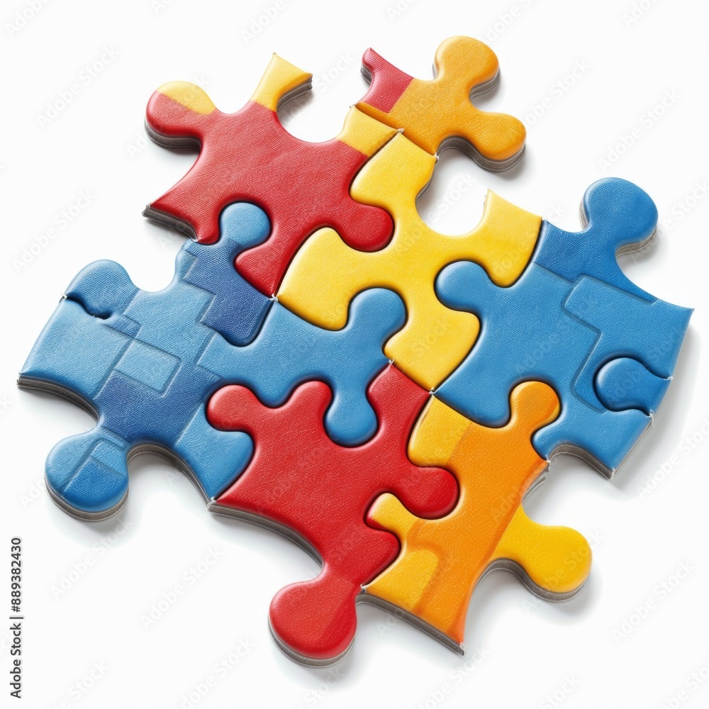 jigsaw puzzle piece clipart, game element, abstract design, mixed colors, isolated on white background jigsaw puzzle piece clipart, game element, abstract design, mixed colors, isolated on white background
