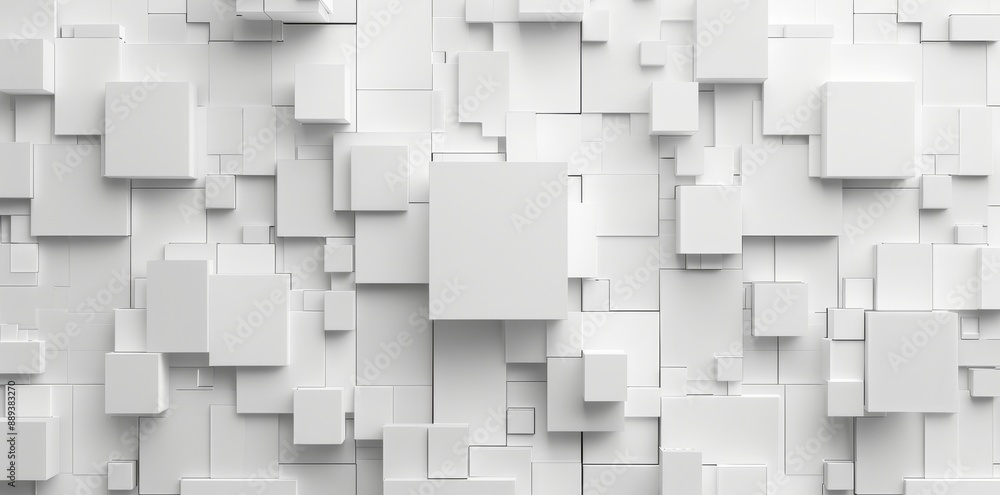 A random moved and fade out white cube box block background wallpaper banner with copy space A random moved and fade out white cube box block background wallpaper banner with copy space