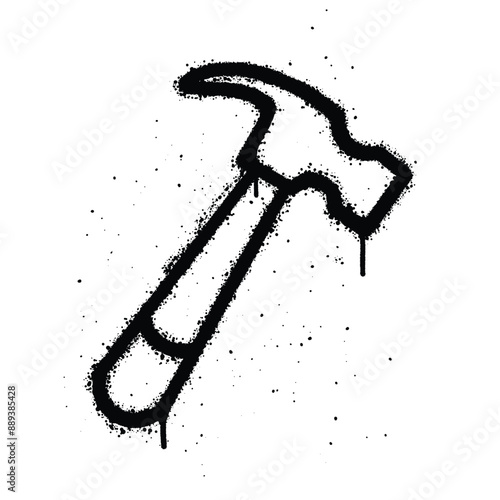 Graffiti spray Hammer isolated on white background photo