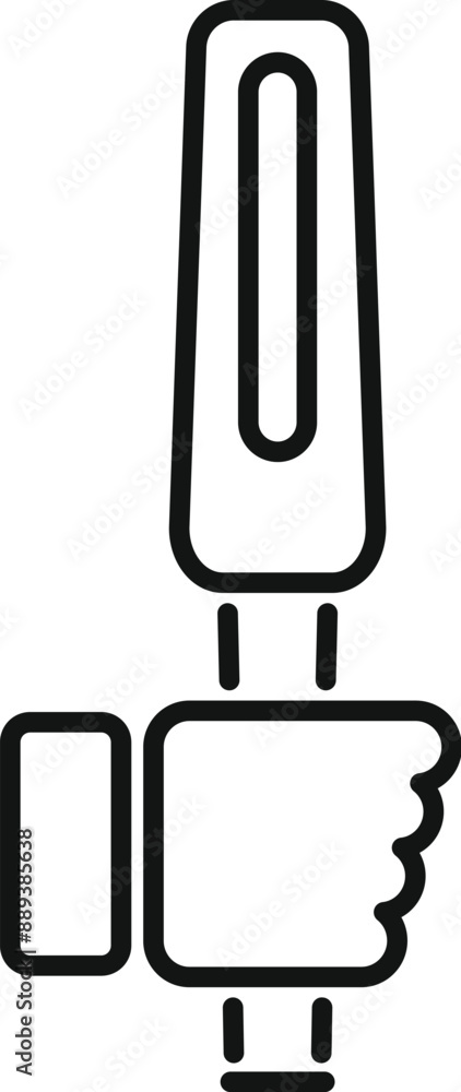 Line icon of a hand holding a uv disinfection lamp sterilizing a surface Line icon of a hand holding a uv disinfection lamp sterilizing a surface
