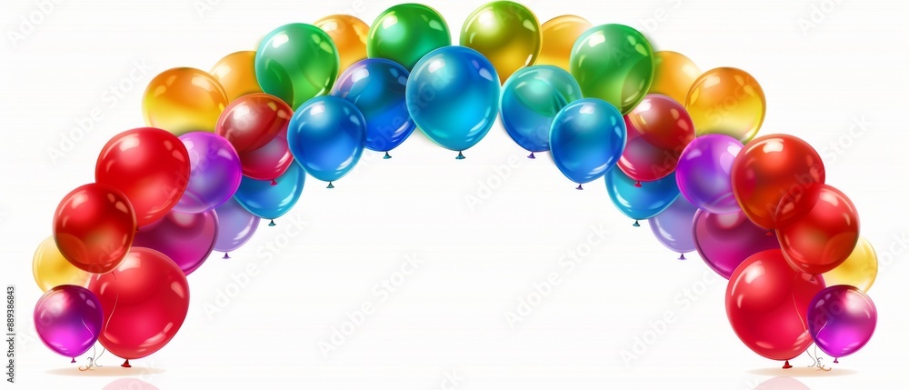 balloon banner rainbow border frame on white background balloon banner rainbow border frame on white background