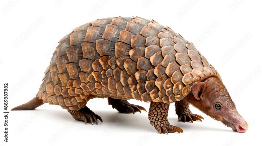 Fototapeta premium An armadillo pangolin animal isolated on white