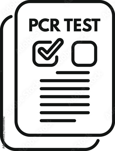 Simple icon of a medical form showing a negative pcr test result