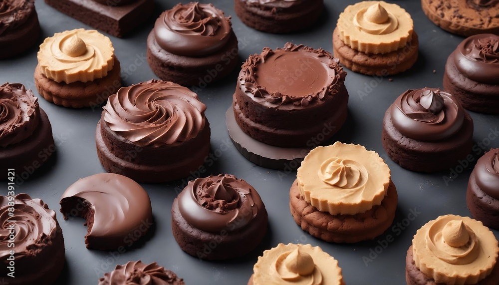 Luscious dark chocolate candies bathed in soft white light, dark chocolate candies for kids created with generative ai. Luscious dark chocolate candies bathed in soft white light, dark chocolate candies for kids created with generative ai.