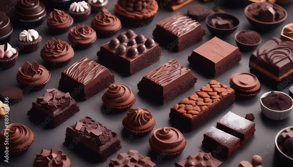 Luscious dark chocolate candies bathed in soft white light, dark chocolate candies for kids created with generative ai. Luscious dark chocolate candies bathed in soft white light, dark chocolate candies for kids created with generative ai.