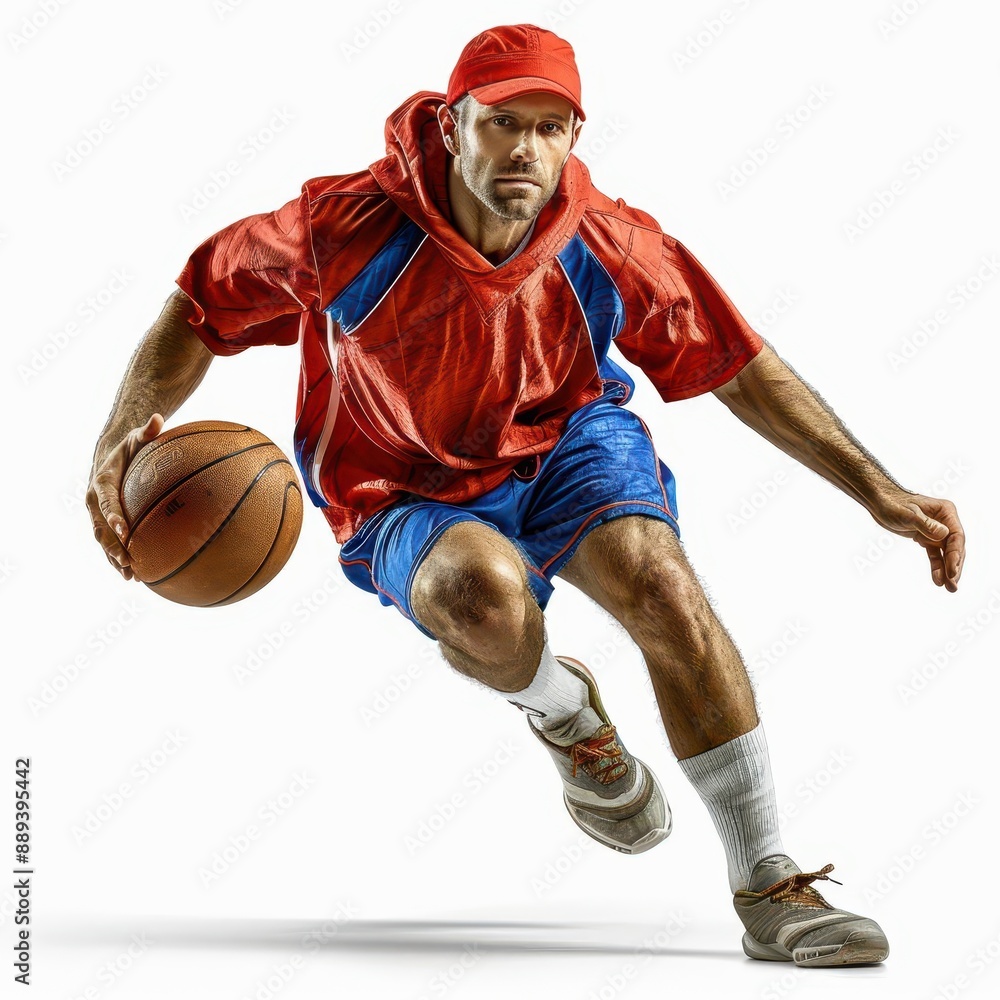 Fototapeta premium Motion-Captured Athlete in Basketball Uniform