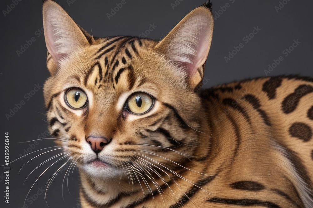 Bengal cat isolated on a color background Bengal cat isolated on a color background
