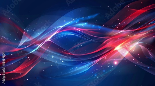 Abstract wallpaper background design header with flowing waves in dark colors