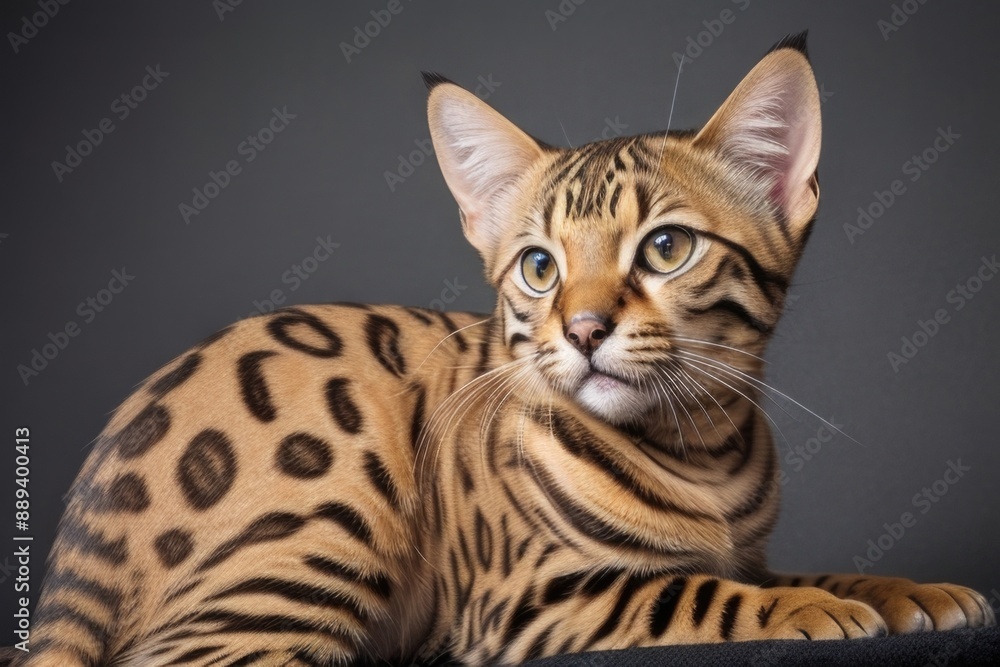Bengal cat isolated on a color background Bengal cat isolated on a color background
