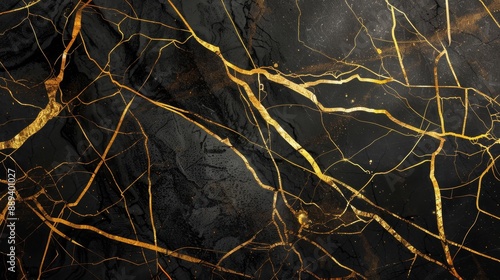 An abstract luxury black marble with refined yellow gold streaks texture wallpaper backdrop, luxury, black marble, luxury, high definition