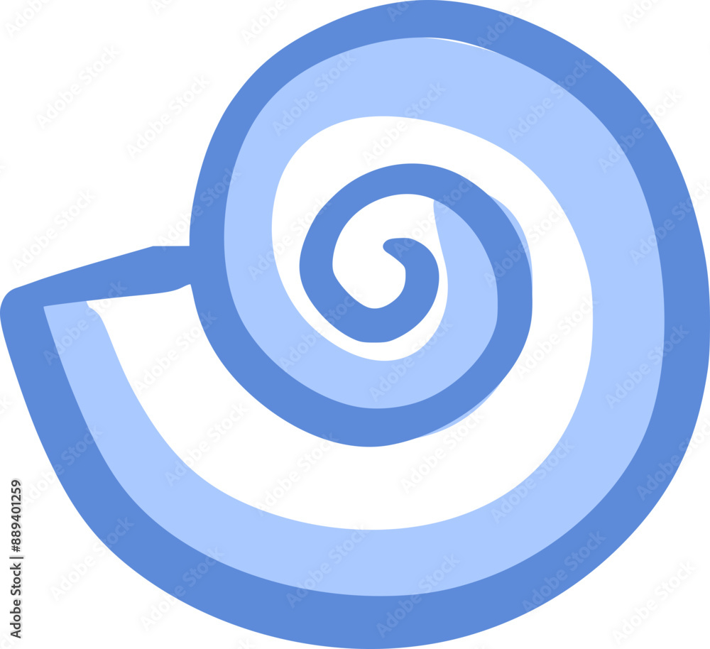 Abstract hand drawn blue seashell. Minimalistic spiral isolated snail conch. Coastal summer clipart element. Vector illustration for t-shirt, swimwear, beach bag, poster, cover, label Abstract hand drawn blue seashell. Minimalistic spiral isolated snail conch. Coastal summer clipart element. Vector illustration for t-shirt, swimwear, beach bag, poster, cover, label
