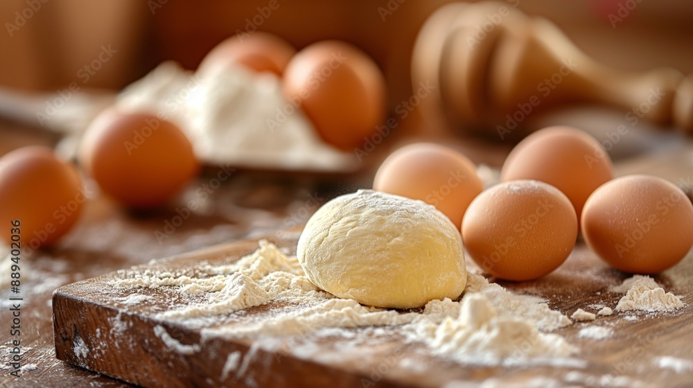 Background with elements for preparing dough Background with elements for preparing dough