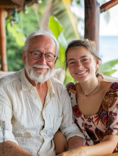 Senior grandfather with his granddauther