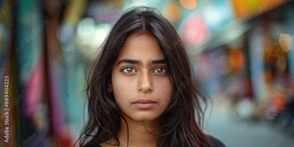 Indian woman serious sad face portrait outdoor Indian woman serious sad face portrait outdoor