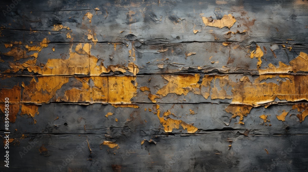Obraz premium Uniform charcoal gray texture with a stroke of gold paint 