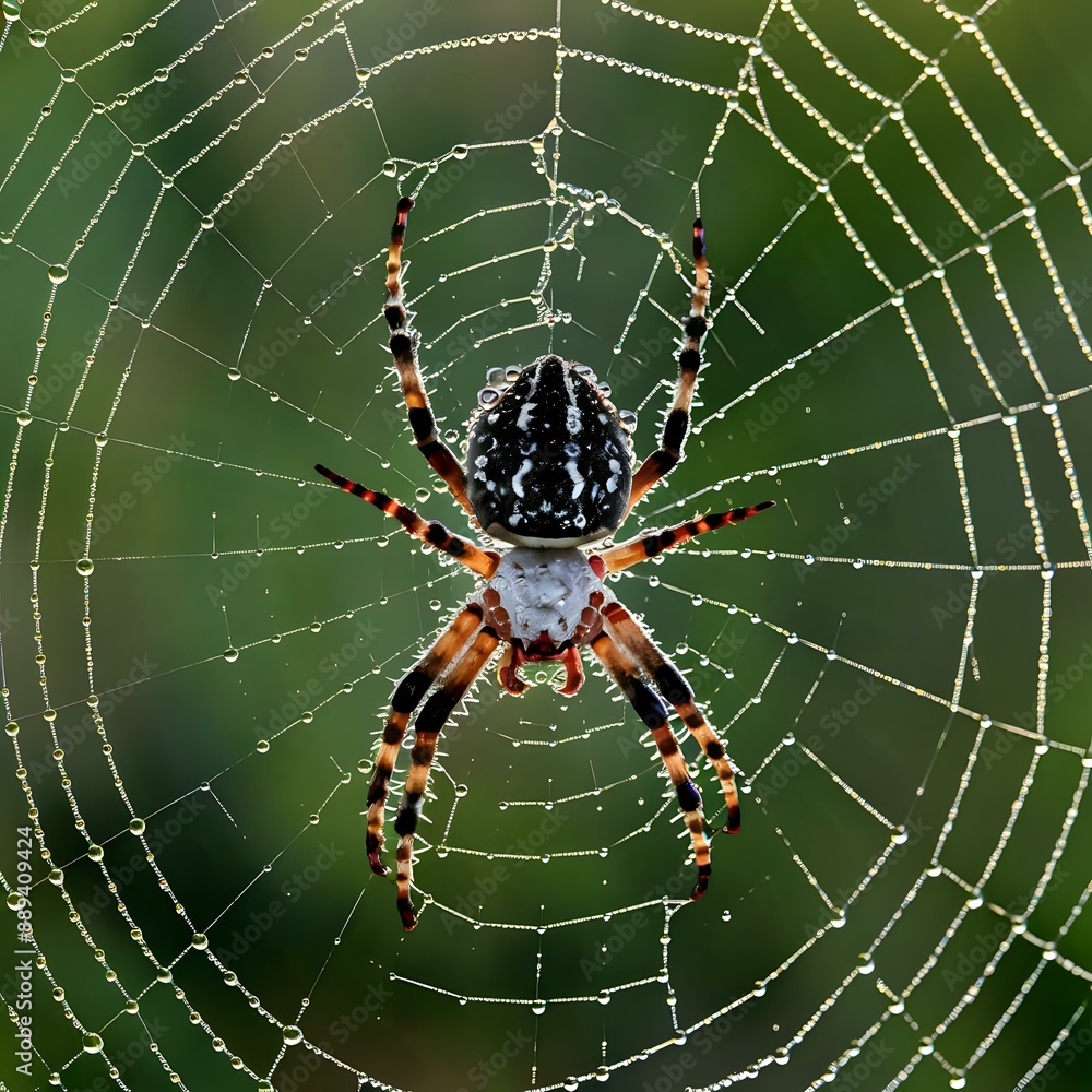 Orb Weaver Spider in its Intricate Web