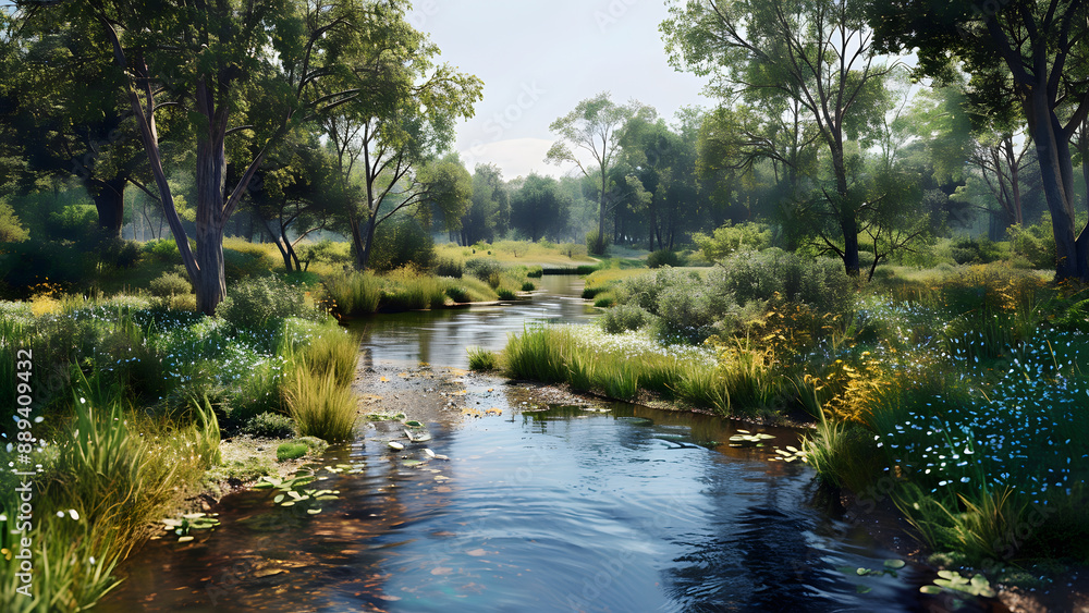 realistic high-resolution photo of stream, with detailed background realistic high-resolution photo of stream, with detailed background