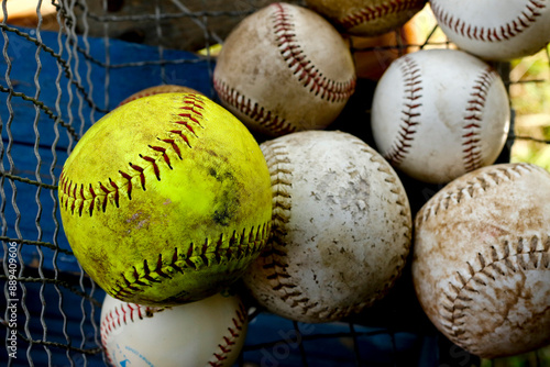 Photography Baseballs and Softballs in a basket