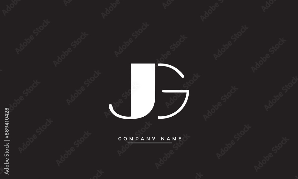 GJ, JG, G, J Abstract Letters Logo Monogram GJ, JG, G, J Abstract Letters Logo Monogram
