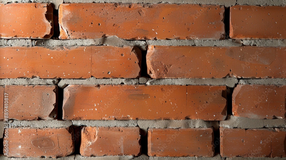 Obraz premium Rustic brick wall texture with aged, irregular patterns suitable for architectural designs and urban-themed illustrations. Illustrater Image, Shiny, bright, beautiful , Minimalism,