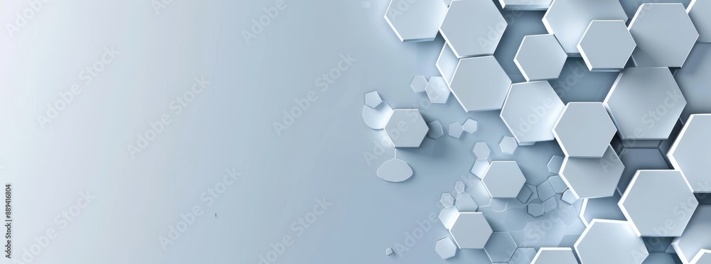 custom made wallpaper toronto digital3D rendering of a bright white abstract hexagon wallpaper