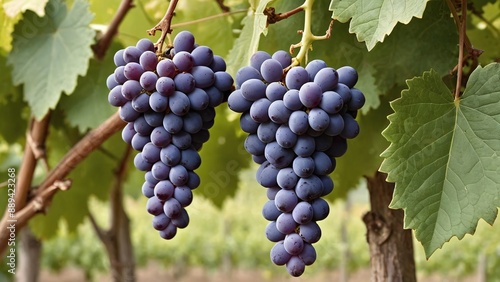 Wallpaper Mural Ripe Grapes in Lush Vineyard  Vibrant Purple and Green Harvest Torontodigital.ca
