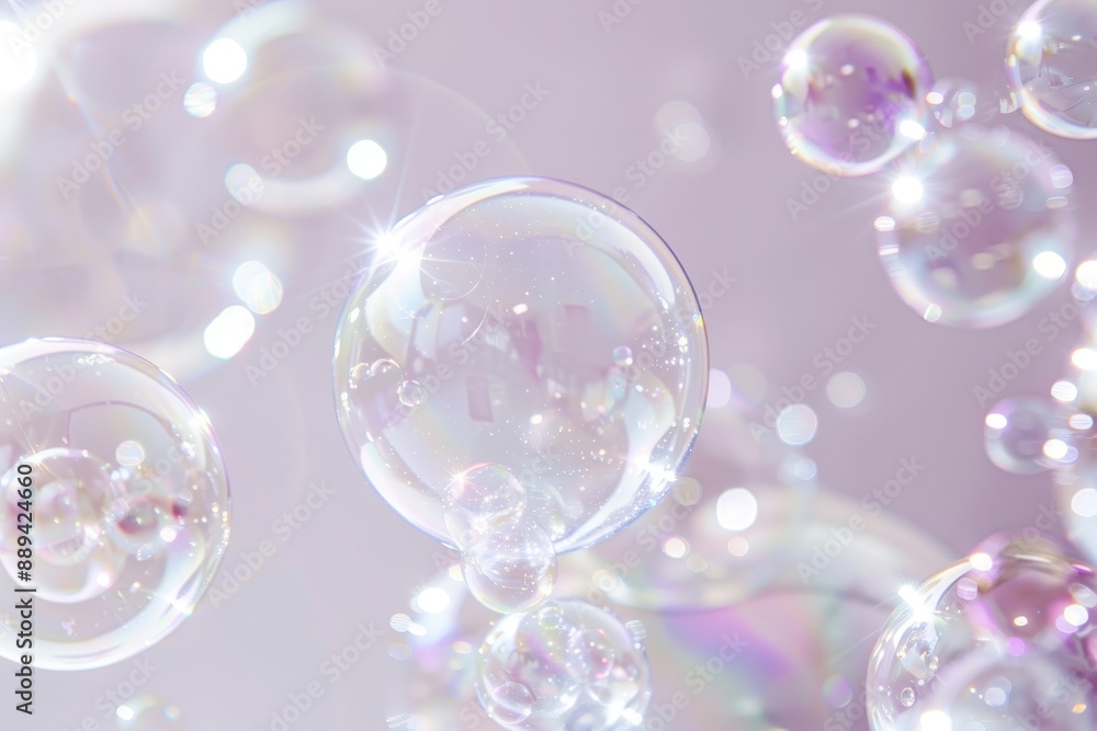 Gray wallpaper with transparent soap bubbles Gray wallpaper with transparent soap bubbles
