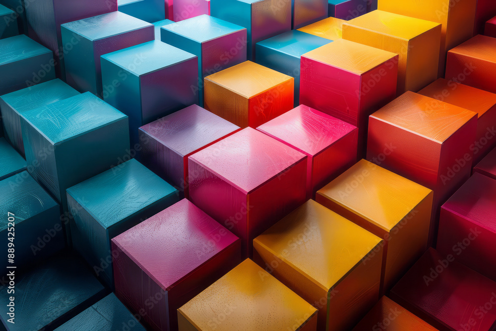 A dynamic geometric pattern of colorful interlocking 3D cubes, creating a sense of depth and dimension, A dynamic geometric pattern of colorful interlocking 3D cubes, creating a sense of depth and dimension,