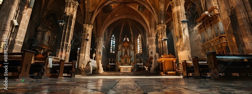 Interior of the old cathedral, church