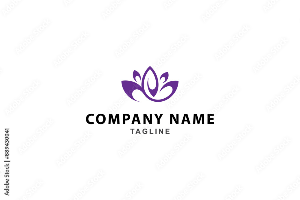 lotus flower logo with purple color in flat vector design style lotus flower logo with purple color in flat vector design style