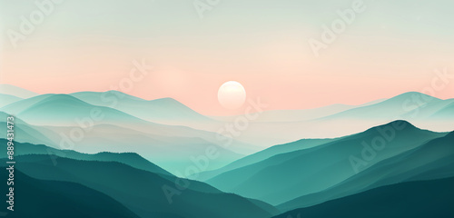 A calming wallpaper showcasing a minimalist landscape with soft gradients and gentle colors.