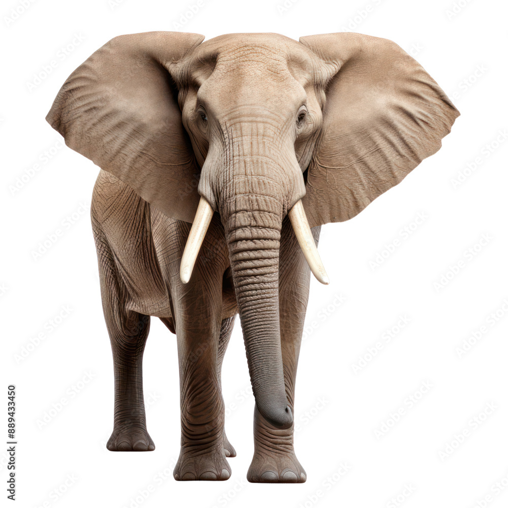 Obraz premium a elephant cut out background front view