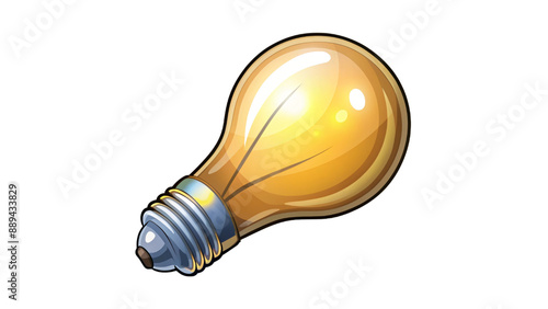 A glowing glass light bulb, isolated on white, symbolizes bright ideas and electric innovation