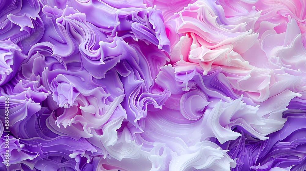 Fototapeta premium Abstract Swirls of Vibrant Lavender and Pure White