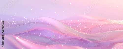 Dreamy wavy background with a gradient transition from lavender to blush pink, sprinkled with gentle sparkles that create a whimsical effect.