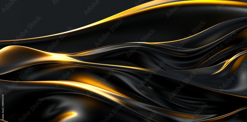 Wallpaper with golden and black background with three-dimensional effects. Black and gold background with generative stock. Golden wallpaper. Wallpaper with golden and black background with three-dimensional effects. Black and gold background with generative stock. Golden wallpaper.