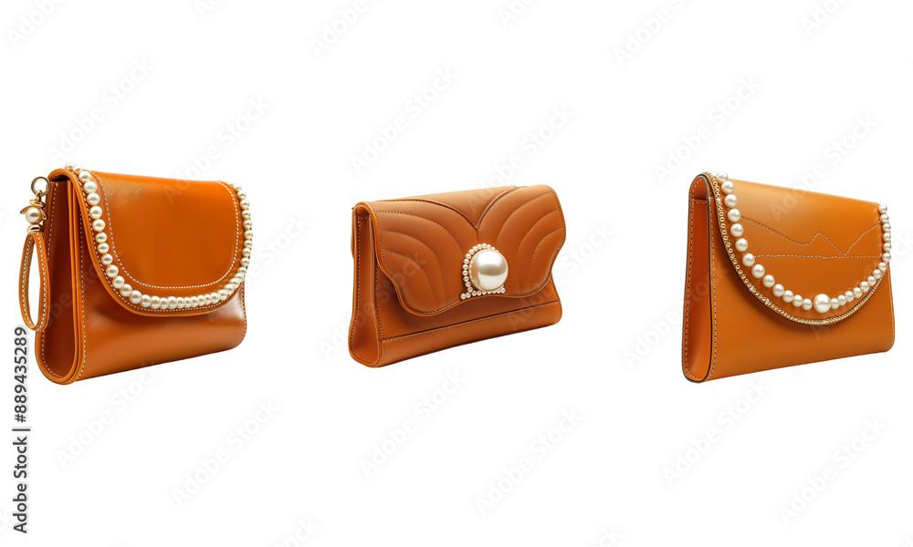 A Set of stylish leather female pure isolated on white background A Set of stylish leather female pure isolated on white background