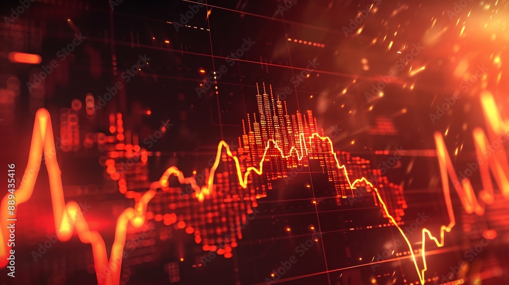 Dynamic stock market chart animated to resemble a heartbeat, pulsing with the rhythm of financial activity. Dynamic stock market chart animated to resemble a heartbeat, pulsing with the rhythm of financial activity.