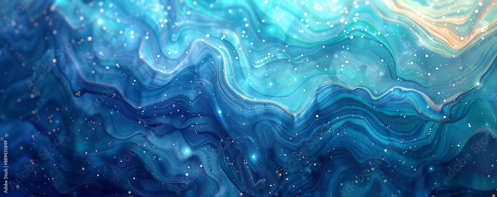 Mystical wavy design with a gradient from deep indigo to bright turquoise, featuring scattered sparkles that evoke a sense of wonder. Mystical wavy design with a gradient from deep indigo to bright turquoise, featuring scattered sparkles that evoke a sense of wonder.