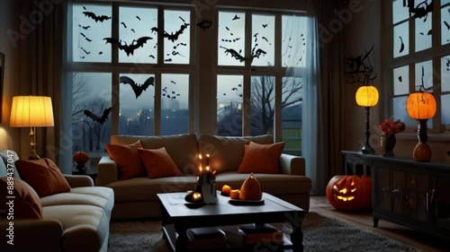 Wallpaper Mural Simple Halloween decoration in the living room Torontodigital.ca