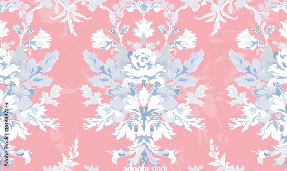 A wallpaper with a floral design on a light green background and a light pink flower pattern on the left side of the image. A wallpaper with a floral design on a light green background and a light pink flower pattern on the left side of the image.