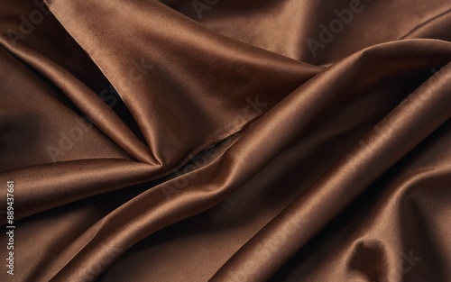 Fonds de tissu doux en soie ou satin marron, arrière-plan satiné silk background