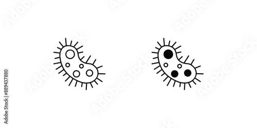 bacteria set icon with white background vector stock illustration
