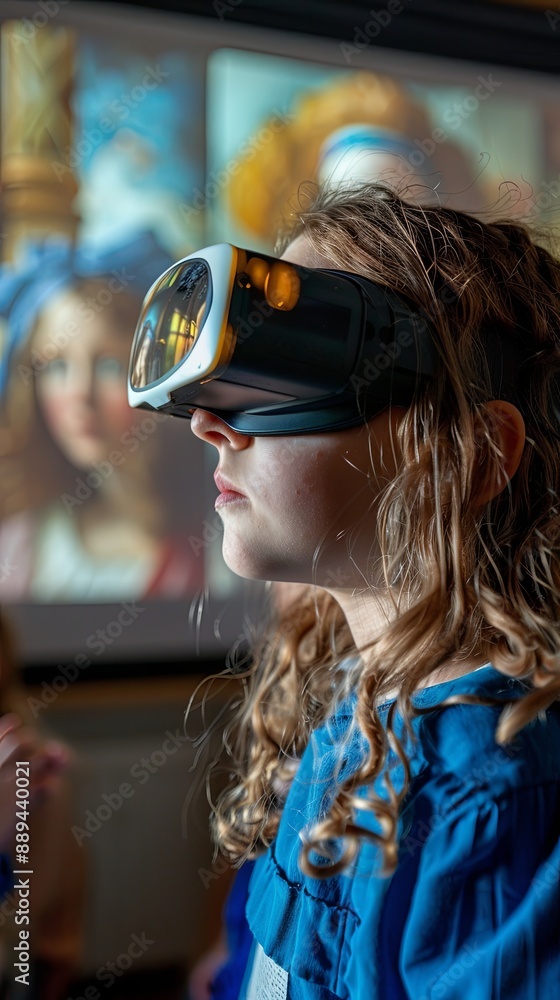 Child Exploring Virtual Reality Art Museum Experience Child Exploring Virtual Reality Art Museum Experience